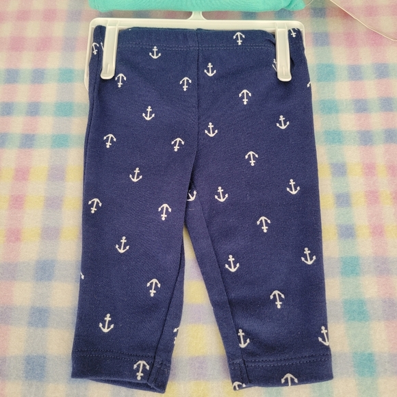 CARTER'S ♡ Navy|Green|Yellow Seahorse-Anchor-💕's DADDY'S CUTIE 2pc Outfit NB - Picture 4 of 8
